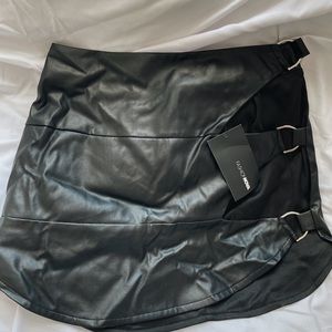 Fashion Nova Leather Black Skirt